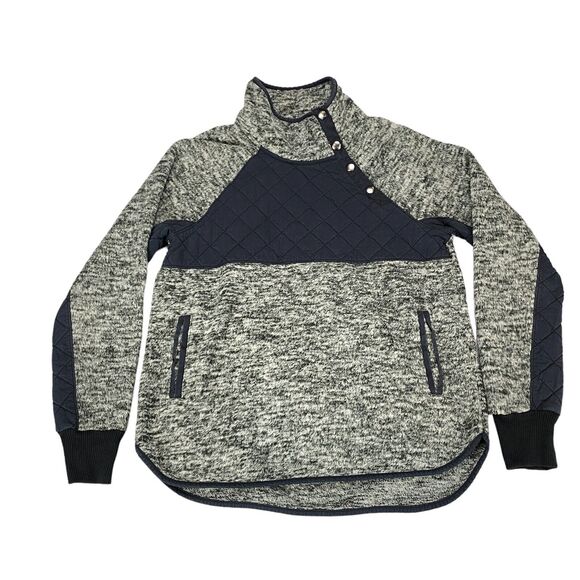 Abercrombie & Fitch Tops - Abercrombie & Fitch Pullover Women's Small Gray Fleece Mock Neck Snap Button